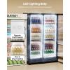 VEVOR Commercial Merchandiser Refrigerator, 11.47 CU.FT Glass Door Display Refrigerator, Upright Beverage Refrigerator Cooler Merchandiser with 4 Adjustable Shelves, Casters, Soft LED Light, Black(8.1 cu.ft)