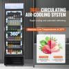 VEVOR Commercial Merchandiser Refrigerator, 11.47 CU.FT Glass Door Display Refrigerator, Upright Beverage Refrigerator Cooler Merchandiser with 4 Adjustable Shelves, Casters, Soft LED Light, Black(14.8 cu.ft.)