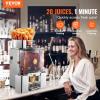 VEVOR Commercial Orange Juicer Machine, 120W Automatic Juice Extractor, Stainless Steel Orange Squeezer for 20 Oranges Per Minute, with Pull-Out Filter Box, PC Cover, 2 Peel Collecting Buckets(Silver)