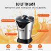 VEVOR Commercial Orange Juicer Machine, 120W Automatic Juice Extractor, Stainless Steel Orange Squeezer for 20 Oranges Per Minute, with Pull-Out Filter Box, PC Cover, 2 Peel Collecting Buckets(Black+Silver)
