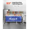 VEVOR Commercial Refrigerator, 28″ W Sandwich/Salad Prep Refrigerated Table, Stainless Steel Food Prep Station Fridge with 8 Pan, for Restaurant, Bar, Shop, 7.1 Cu. Ft Refrigerator Single Door, Silver(93“ Pizza Prep Refrigerator)