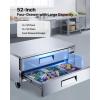 VEVOR Commercial Refrigerator, 28″ W Sandwich/Salad Prep Refrigerated Table, Stainless Steel Food Prep Station Fridge with 8 Pan, for Restaurant, Bar, Shop, 7.1 Cu. Ft Refrigerator Single Door, Silver(52″ W Chief Base With 2 Drawers)