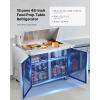 VEVOR Commercial Refrigerator, 28″ W Sandwich/Salad Prep Refrigerated Table, Stainless Steel Food Prep Station Fridge with 8 Pan, for Restaurant, Bar, Shop, 7.1 Cu. Ft Refrigerator Single Door, Silver(48″W with 18 Pans)