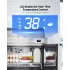 VEVOR Commercial Refrigerator, 28″ W Sandwich/Salad Prep Refrigerated Table, Stainless Steel Food Prep Station Fridge with 8 Pan, for Restaurant, Bar, Shop, 7.1 Cu. Ft Refrigerator Single Door, Silver(28″W with 8 Pans)