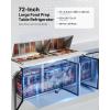 VEVOR Commercial Refrigerator, 48″ Worktop Undercounter Refrigerator, 12.85 Cu. Ft Thick Stainless Steel Refrigerated Food Prep Station, 2 Door Worktop Fridge with lock for Restaurant, Bar, Diner(72″W with 30 Pans)