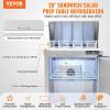 VEVOR Commercial Refrigerator, 48″ Worktop Undercounter Refrigerator, 12.85 Cu. Ft Thick Stainless Steel Refrigerated Food Prep Station, 2 Door Worktop Fridge with lock for Restaurant, Bar, Diner(28″W with 12 Pans)