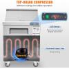 VEVOR Commercial Refrigerator, 48″ Worktop Undercounter Refrigerator, 12.85 Cu. Ft Thick Stainless Steel Refrigerated Food Prep Station, 2 Door Worktop Fridge with lock for Restaurant, Bar, Diner(28″W with 12 Pans)