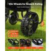 VEVOR Compost Spreader, 24.4-25.6″ Height Adjustable Handle, 24″ Wide, Lawn and Garden Peat Moss Roller with Side Latches, Powder Coated Steel Mesh Basket for Spreading Manure, Topsoil, Black(Black)