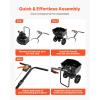 VEVOR Compost Spreader, 24.4-25.6″ Height Adjustable Handle, 24″ Wide, Lawn and Garden Peat Moss Roller with Side Latches, Powder Coated Steel Mesh Basket for Spreading Manure, Topsoil, Black(Black)