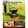 VEVOR Compost Spreader, 24.4-25.6″ Height Adjustable Handle, 24″ Wide, Lawn and Garden Peat Moss Roller with Side Latches, Powder Coated Steel Mesh Basket for Spreading Manure, Topsoil, Black(Black)