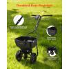 VEVOR Compost Spreader, 24.4-25.6″ Height Adjustable Handle, 24″ Wide, Lawn and Garden Peat Moss Roller with Side Latches, Powder Coated Steel Mesh Basket for Spreading Manure, Topsoil, Black(Black)