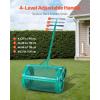 VEVOR Compost Spreader, 24.4-25.6″ Height Adjustable Handle, 24″ Wide, Lawn and Garden Peat Moss Roller with Side Latches, Powder Coated Steel Mesh Basket for Spreading Manure, Topsoil, Black(Green)
