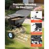 VEVOR Compost Spreader, 24.4-25.6″ Height Adjustable Handle, 24″ Wide, Lawn and Garden Peat Moss Roller with Side Latches, Powder Coated Steel Mesh Basket for Spreading Manure, Topsoil, Black(White Hubs + Black Components)