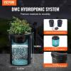 VEVOR DWC Hydroponic System, 5 Gallon 5 Buckets, Deep Water Culture Growing Bucket, Hydroponics Grow Kit with Pump, Air Stone and Connected Reservoir, for Indoor/Outdoor Leafy Vegetables(2 Buckets+Top Drip Kit)
