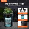 VEVOR DWC Hydroponic System, 5 Gallon 5 Buckets, Deep Water Culture Growing Bucket, Hydroponics Grow Kit with Pump, Air Stone and Connected Reservoir, for Indoor/Outdoor Leafy Vegetables(4 Buckets+Top Drip Kit)