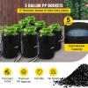 VEVOR DWC Hydroponic System, 5 Gallon 5 Buckets, Deep Water Culture Growing Bucket, Hydroponics Grow Kit with Pump, Air Stone and Connected Reservoir, for Indoor/Outdoor Leafy Vegetables(8 Buckets)