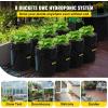 VEVOR DWC Hydroponic System, 5 Gallon 5 Buckets, Deep Water Culture Growing Bucket, Hydroponics Grow Kit with Pump, Air Stone and Connected Reservoir, for Indoor/Outdoor Leafy Vegetables(8 Buckets)