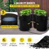 VEVOR DWC Hydroponic System, 5 Gallon 5 Buckets, Deep Water Culture Growing Bucket, Hydroponics Grow Kit with Pump, Air Stone and Connected Reservoir, for Indoor/Outdoor Leafy Vegetables(4 Buckets)