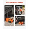 VEVOR Electric Car Jack, 5 Tons /11000 lbs, Electric Scissor Jack with Built-in Inflator, 12V Tire Change Replacement with Electric Impact Wrench & LED Light, Portable Jack kit for Sedan, SUV, Truck(Tire Pressure LCD)