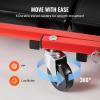 VEVOR Foldable Z Garage Creeper, 40 in, 450 lbs Load Capacity Rolling Folding Mechanic Creeper Stool, with 6 Universal Wheels Padded Seat Steel Frame, Lay Down or Sit Chair for Garage Shop or Home(Red)