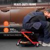 VEVOR Foldable Z Garage Creeper, 40 in, 450 lbs Load Capacity Rolling Folding Mechanic Creeper Stool, with 6 Universal Wheels Padded Seat Steel Frame, Lay Down or Sit Chair for Garage Shop or Home(Red)