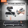 VEVOR Foldable Z Garage Creeper, 40 in, 450 lbs Load Capacity Rolling Folding Mechanic Creeper Stool, with 6 Universal Wheels Padded Seat Steel Frame, Lay Down or Sit Chair for Garage Shop or Home(Black)