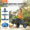 VEVOR Garden Cart Rolling Workseat with Wheels, Gardening Stool for Planting, 360 Degree Swivel Seat, Wagon Scooter with Steering Handle & Utility Tool Tray, Use for Patio, Yard, and Outdoors, Blue(Blue)