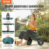 VEVOR Garden Cart Rolling Workseat with Wheels, Gardening Stool for Planting, 360 Degree Swivel Seat, Wagon Scooter with Steering Handle & Utility Tool Tray, Use for Patio, Yard, and Outdoors, Blue(Green)