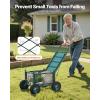 VEVOR Garden Cart Rolling Workseat with Wheels, Gardening Stool for Planting, 360 Degree Swivel Seat, Wagon Scooter with Steering Handle & Utility Tool Tray, Use for Patio, Yard, and Outdoors, Blue(Green & Black)