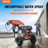 VEVOR Gas Pressure Washer, 3600 PSI 2.6 GPM, Gas Powered Pressure Washer with Copper Pump, Spray Gun and Extension Wand, 5 Quick Connect Nozzles, for Cleaning Cars, Homes, Driveways, Patios(3500PSI)