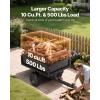 VEVOR Heavy Duty ATV Trailer Steel Dump Cart, 750 lbs 15 Cubic Feet, Garden Utility Trailer Yard Trailers with Removable Sides for Riding Lawn Mower Tractor(500Lbs&10cu.ft)