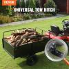 VEVOR Heavy Duty ATV Trailer Steel Dump Cart, 750 lbs 15 Cubic Feet, Garden Utility Trailer Yard Trailers with Removable Sides for Riding Lawn Mower Tractor(750pound&15cu.ft)