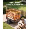 VEVOR Heavy Duty ATV Trailer Steel Dump Cart, 750 lbs 15 Cubic Feet, Garden Utility Trailer Yard Trailers with Removable Sides for Riding Lawn Mower Tractor(1800Lbs&28cu.ft)