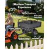 VEVOR Heavy Duty ATV Trailer Steel Dump Cart, 750 lbs 15 Cubic Feet, Garden Utility Trailer Yard Trailers with Removable Sides for Riding Lawn Mower Tractor(500Lbs&10cu.ft)