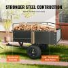 VEVOR Heavy Duty ATV Trailer Steel Dump Cart, 750 lbs 15 Cubic Feet, Garden Utility Trailer Yard Trailers with Removable Sides for Riding Lawn Mower Tractor(750pound&15cu.ft)