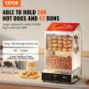 VEVOR Hot Dog Machine, 36 L, 2-Tier Hot Dog Steamer for 200 Hotdogs & 42 Buns, 1200W Electric Bun Warmer Cooker with Rotary Knob Temp Display(36 L)