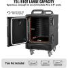 VEVOR Insulated Food Pan Carrier, 81 Qt Hot Box for Catering, Food Box Carrier with Double Buckles, Front Loading Food Warmer with Handles, Stackable End Loader for Restaurant, Canteen(81 Qt & Wheels)