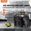 VEVOR Insulated Food Pan Carrier, 95 Qt Hot Box for Catering, LLDPE Food Box Carrier w/Double Buckles, Front Loading Food Warmer w/Handles, Stackable End Loader for Restaurant, Canteen, etc. Black(Black)