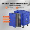 VEVOR Insulated Food Pan Carrier, 95 Qt Hot Box for Catering, LLDPE Food Box Carrier w/Double Buckles, Front Loading Food Warmer w/Handles, Stackable End Loader for Restaurant, Canteen, etc. Black(Blue)