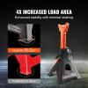 VEVOR Jack Stands, 3 Ton (6,000 lbs) Capacity Car Jack Stands Double Locking, 10.8-16.3 inch Adjustable Height, for Lifting SUV, Pickup Truck, Car and UTV/ATV, Red, 1 Pair(3T 2-Locking)