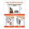 VEVOR Kitchen Island Cart, 45.3×39 inch Rolling Kitchen Table, Mobile Carts with Storage Cabinet and Solid Wood Top, Portable Islands with Wheels, Spice Rack, Towel Rack, Drop Leaf and Drawer, White(17.72″D x 23.23″W x 35.83″H)