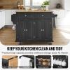 VEVOR Kitchen Island Cart, 45.3×39 inch Rolling Kitchen Table, Mobile Carts with Storage Cabinet and Solid Wood Top, Portable Islands with Wheels, Spice Rack, Towel Rack, Drop Leaf and Drawer, White(35.4″ W Drop Leaf)