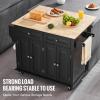 VEVOR Kitchen Island Cart, 45.3×39 inch Rolling Kitchen Table, Mobile Carts with Storage Cabinet and Solid Wood Top, Portable Islands with Wheels, Spice Rack, Towel Rack, Drop Leaf and Drawer, White(35.4″ W Drop Leaf)