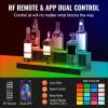 VEVOR LED Lighted Liquor Bottle Display, 3 Tiers 40 Inches, Supports USB, Illuminated Home Bar Shelf with RF Remote & App Control 7 Static Colors 1-4 H Timing, Acrylic Lighted Shelf for 30 Bottles(2 Tiers 24 Inches)