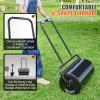 VEVOR Lawn Roller, 61L Sand or Water Filled Yard Roller, with Easy-Turn Plug and U-Shaped Ergonomic Handle for Convenient Push and Pull, Level and Compress Soil for Lawn, Garden, Farm, Park, Black(13gal)