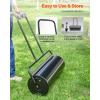 VEVOR Lawn Roller, 61L Sand or Water Filled Yard Roller, with Easy-Turn Plug and U-Shaped Ergonomic Handle for Convenient Push and Pull, Level and Compress Soil for Lawn, Garden, Farm, Park, Black(17gal)