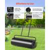 VEVOR Lawn Roller, 61L Sand or Water Filled Yard Roller, with Easy-Turn Plug and U-Shaped Ergonomic Handle for Convenient Push and Pull, Level and Compress Soil for Lawn, Garden, Farm, Park, Black(17gal)