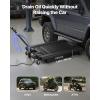 VEVOR Low Profile Oil Drain Pan, 25 Gal Oil Drain Pan with 110V High-Flow Electric Pump, Large Capacity Oil Change Pan with 7.2ft Hose & Folding Handle, Rolling Oil Drain Cart for Trucks, Buses, RVs(17 Gallon)