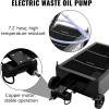 VEVOR Low Profile Oil Drain Pan, 25 Gal Oil Drain Pan with 110V High-Flow Electric Pump, Large Capacity Oil Change Pan with 7.2ft Hose & Folding Handle, Rolling Oil Drain Cart for Trucks, Buses, RVs(25 Gallon)