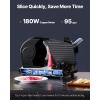 VEVOR Meat Slicer, 7.5 inch Electric Deli Food Slicer, 180W Meat Cutter with two Premium SUS420 Blades, 0-0.6 inch Adjustable Thickness, ETL Certified Food Slicer Machine for Home Use